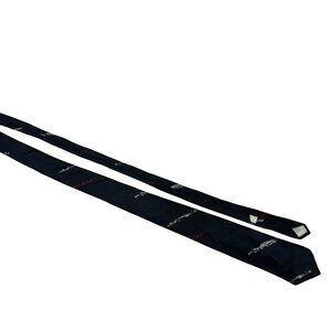 Vintage Company B Mens Navy Tie With Abstract Pattern